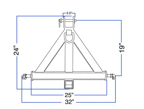 3-point adaptor for skid steer|3 point hitch dimensions diagram.